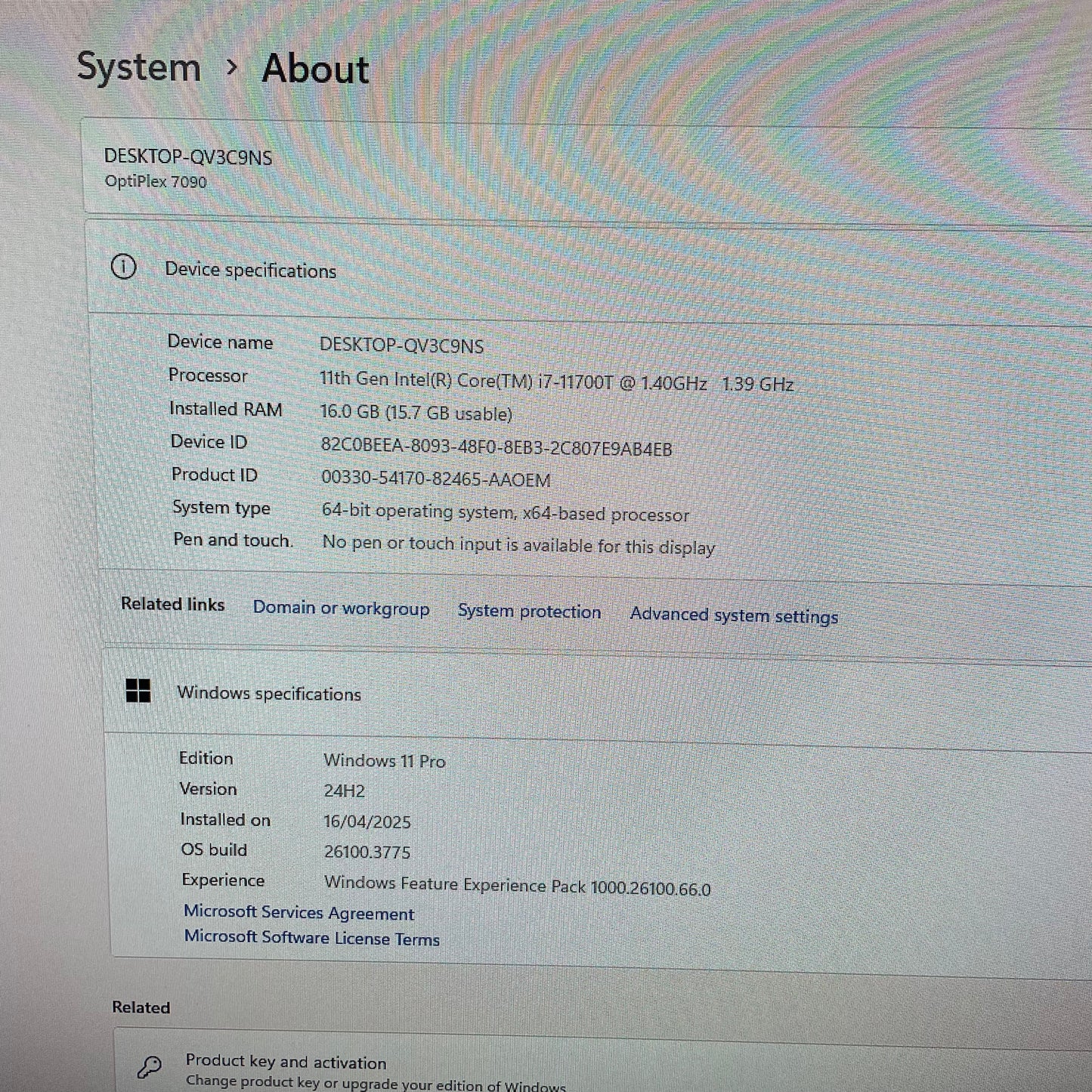 Dell Optiplex 7090 Micro Desktop PC, 16GB RAM, i7 11th Gen, 256GB SSD