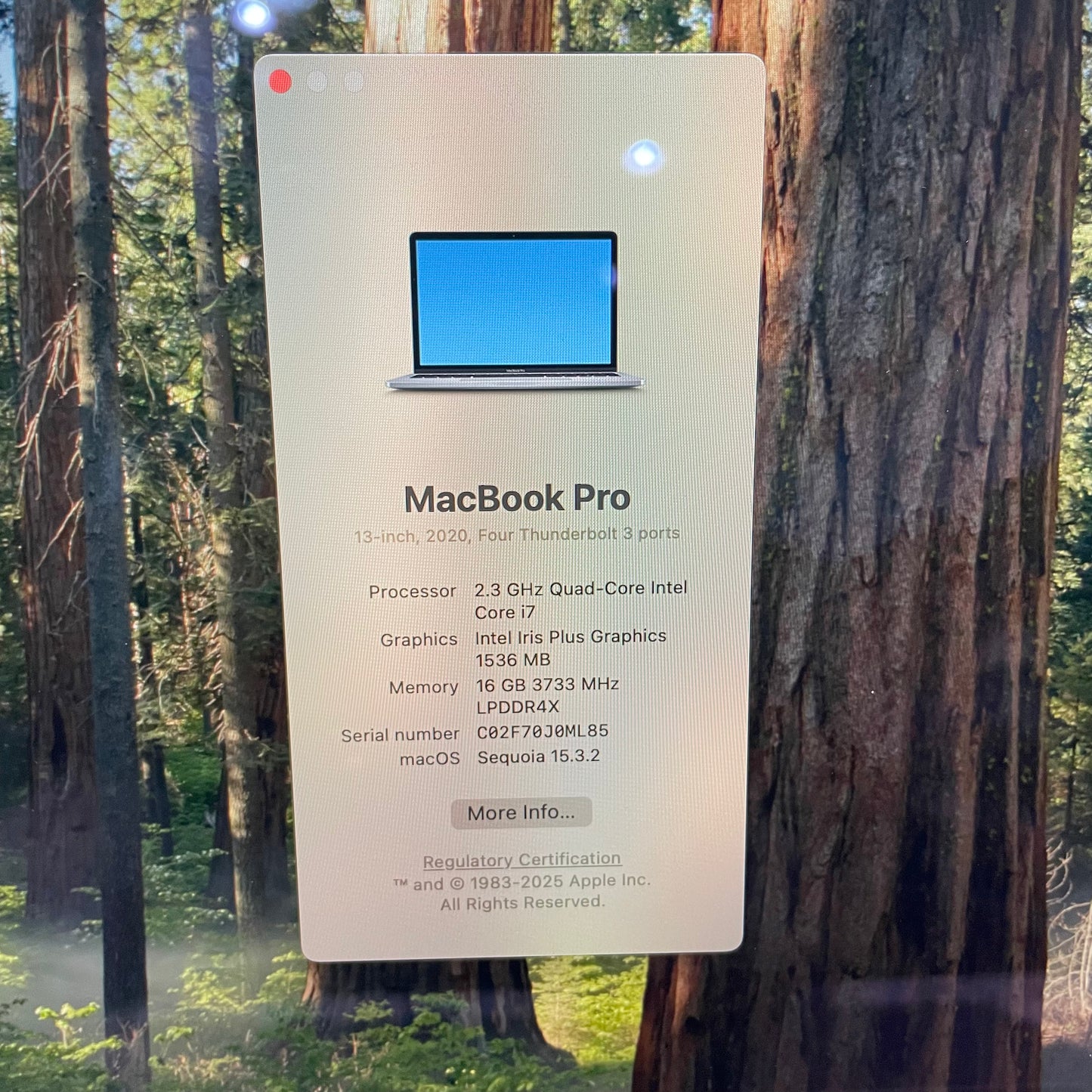 Apple Macbook Pro A2251 13" Laptop, 16GB RAM, i7 10th Gen, 512GB SSD