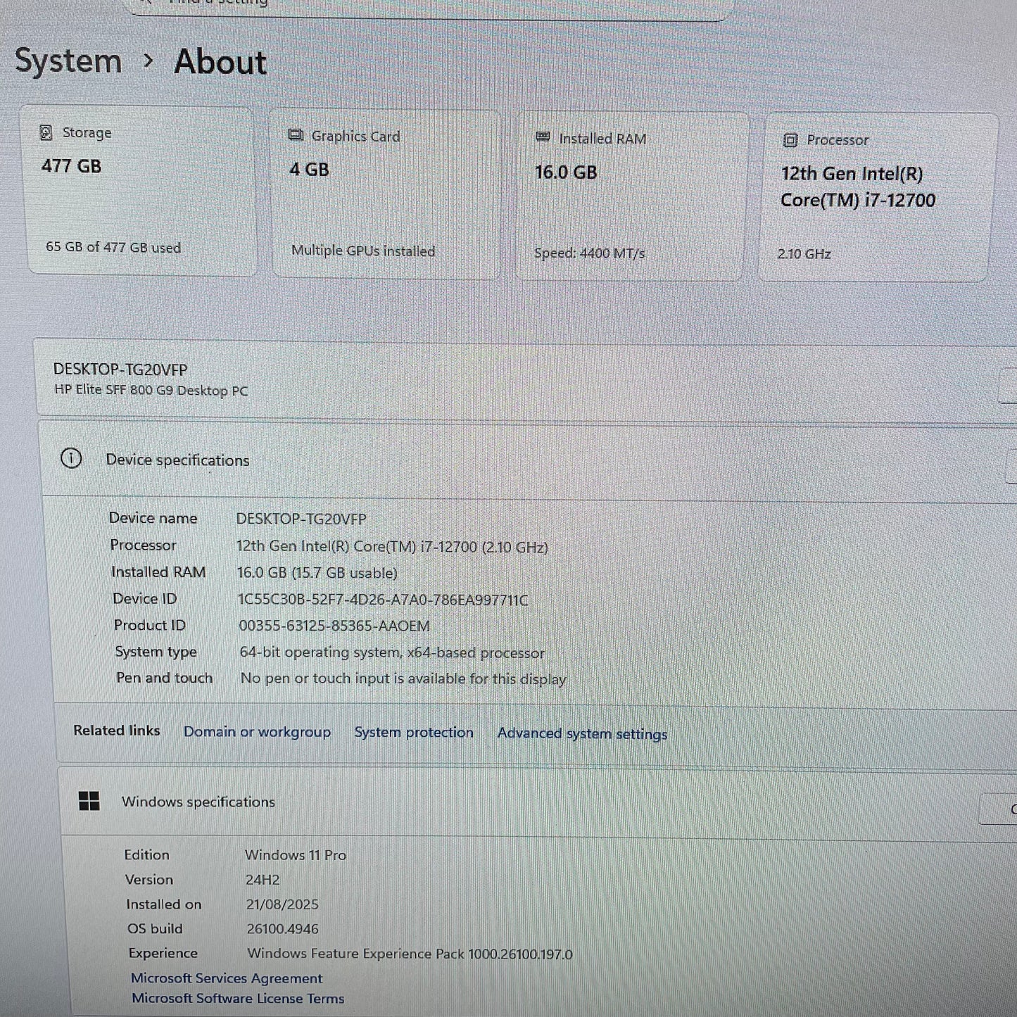 HP EliteDesk 800 G9 SFF Desktop PC, 16GB RAM, i7 12th Gen, 512GB SSD - Mini DP to DP Adapter Included