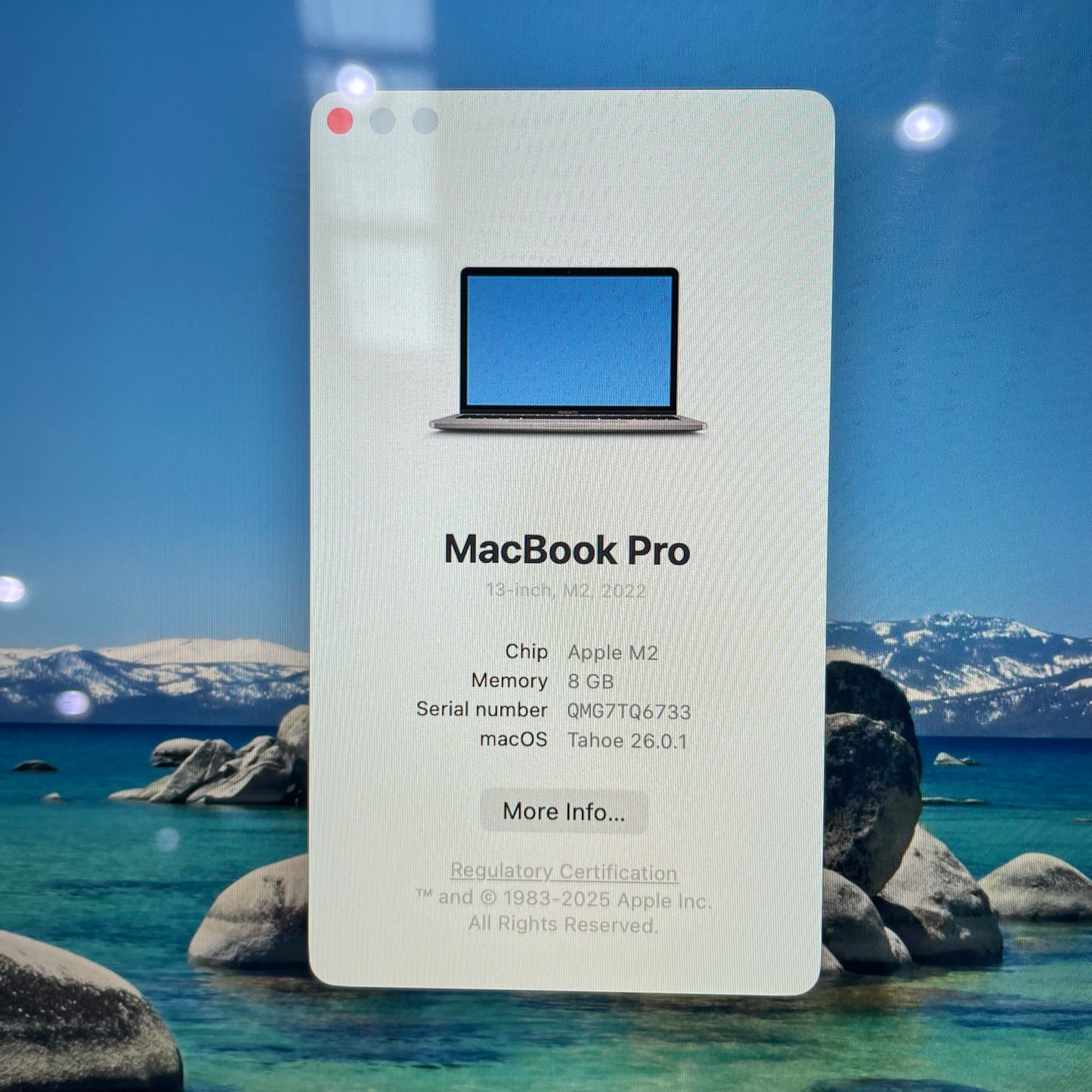 Apple MacBook Pro 13" A2338 Laptop, 8GB RAM, Apple M2 Chip, 512GB SSD