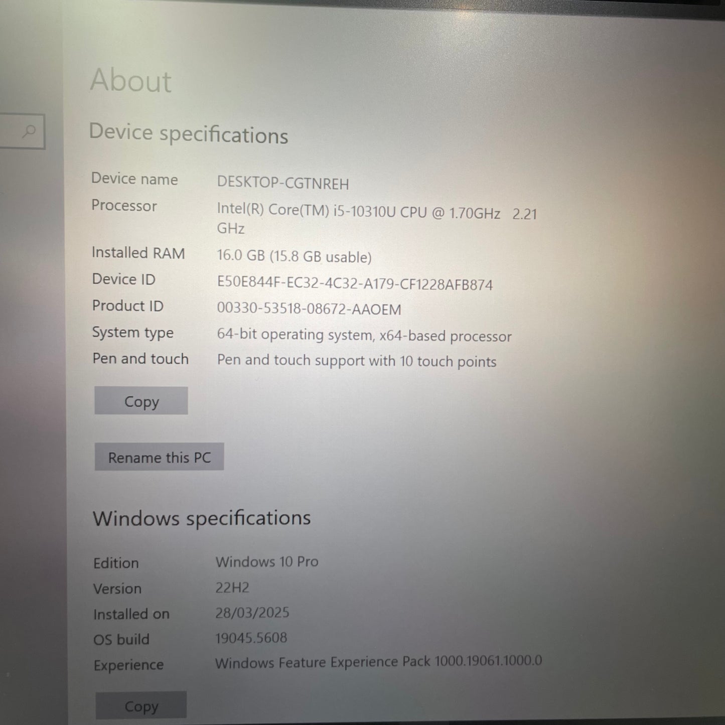 HP EliteBook x360 1030 G7 13.3" Notebook PC, 16GB RAM, i5 10th Gen, 256GB SSD