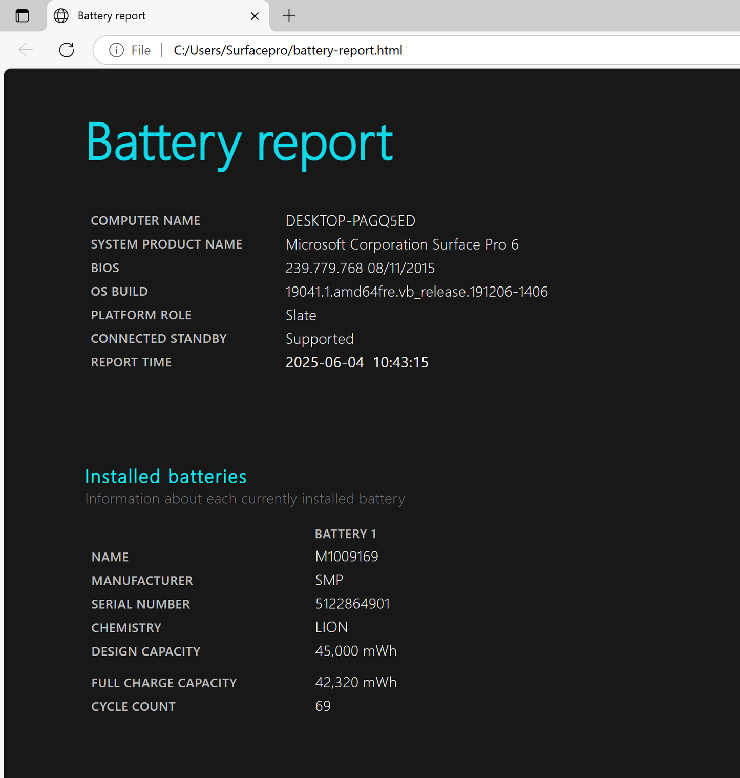 Microsoft Surface Pro 6 1796 12.3" Tablet Laptop, 8GB RAM, i5 8th Gen, 256GB SSD