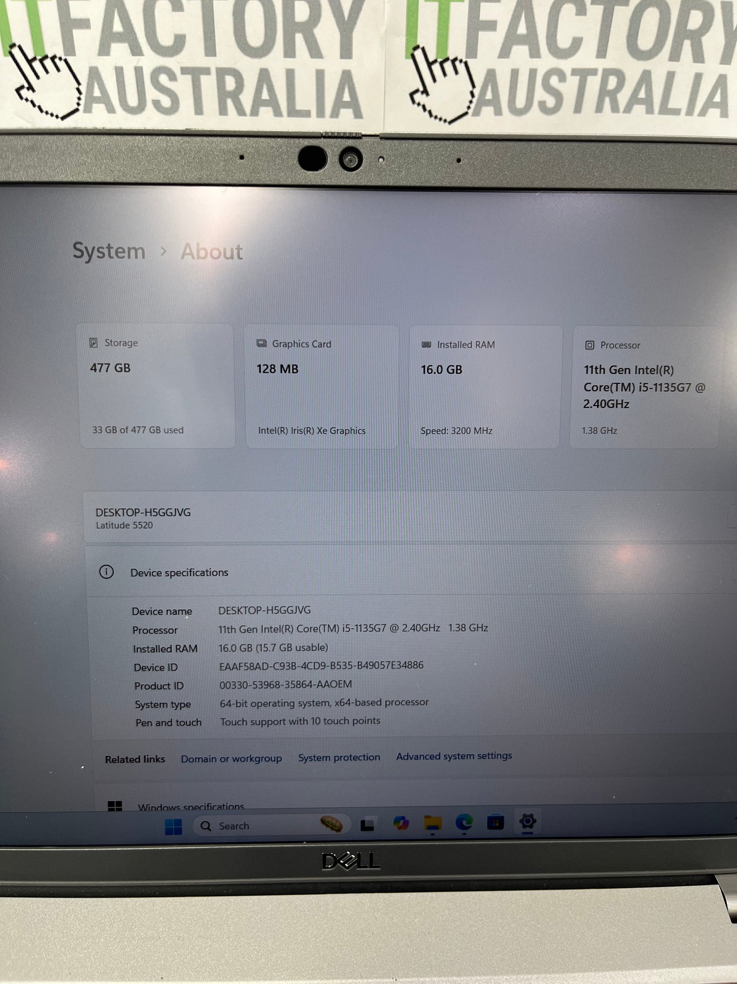 Dell Latitude 5520 15.6" Laptop, 16GB RAM, i5 11th Gen, 512GB SSD
