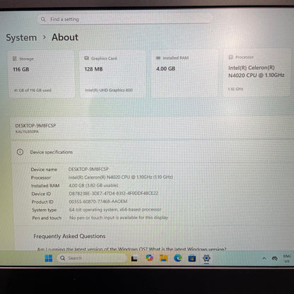 Kogan Atlas L850 11.6" Laptop, 4GB RAM, Intel Celeron, 128GB eMMC