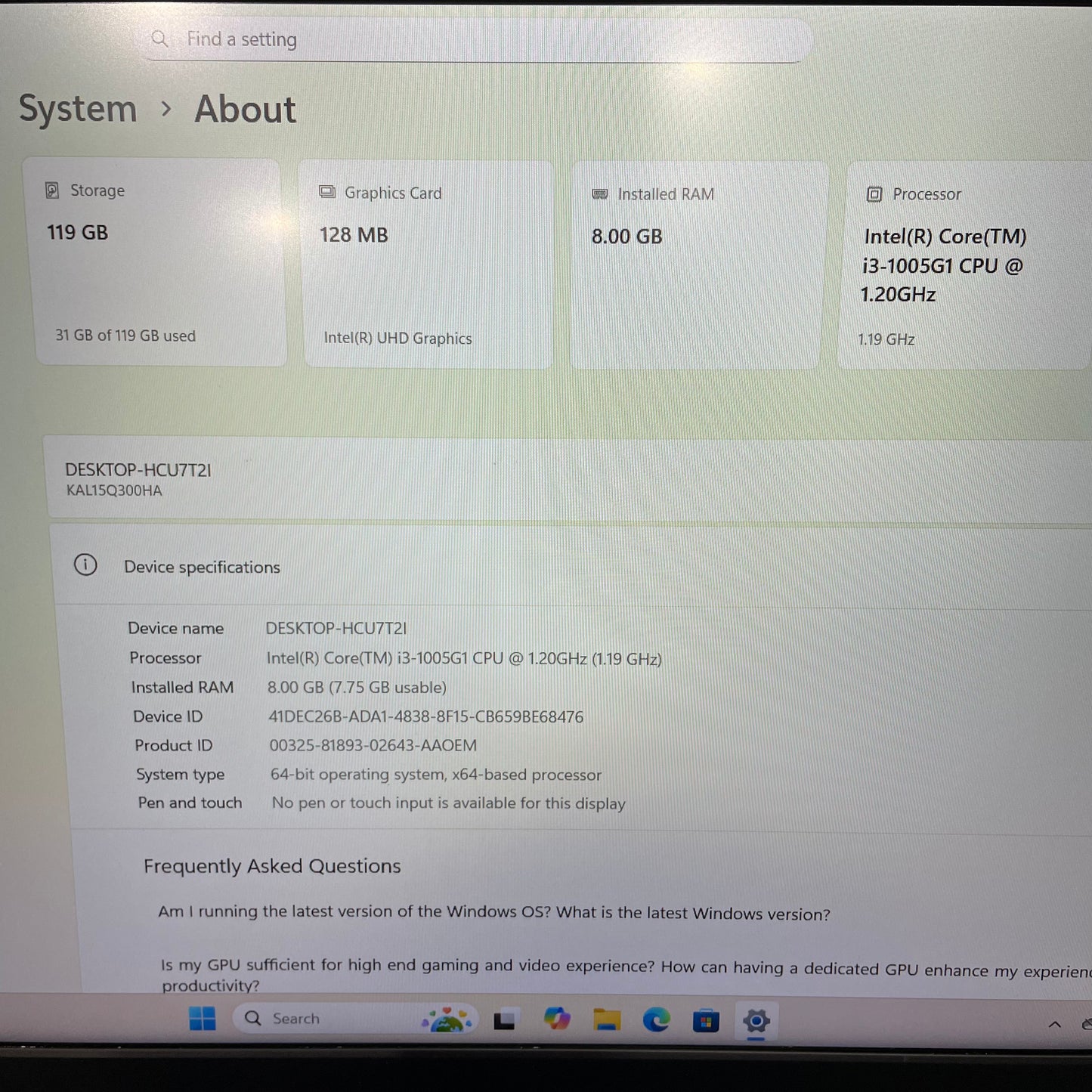 Kogan Atlas Q300 15.6" Laptop, 8GB RAM, i3 10th Gen, 128GB SSD