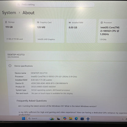 Kogan Atlas Q300 15.6" Laptop, 8GB RAM, i3 10th Gen, 128GB SSD