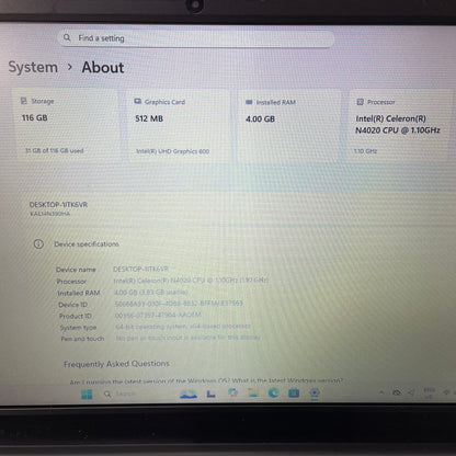 Kogan Atlas N390 14.1" Laptop, 4GB RAM, Intel Celeron, 128GB eMMC