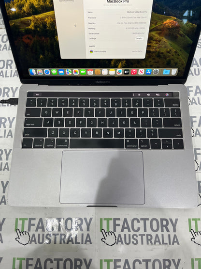 MacBook Pro A1989 13" Laptop, 8GB RAM, i5 8th Gen, 256GB SSD