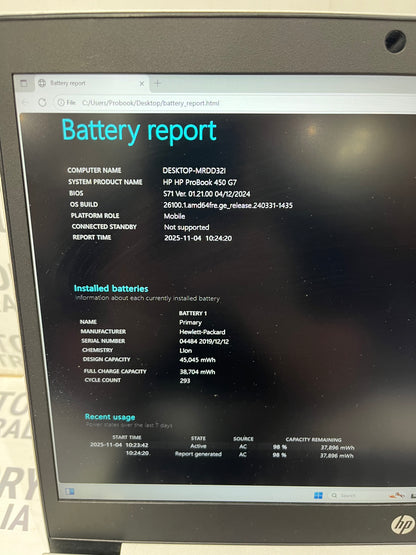 HP ProBook 450 G7 15" Laptop, 32GB RAM, i5 10th Gen, 1TB SSD