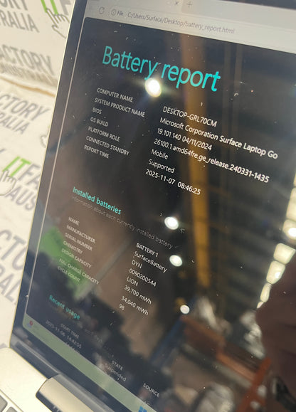 Microsoft Surface Laptop Go Intel i5 10th Gen 8GB RAM 256GB SSD 12.4" Win 11