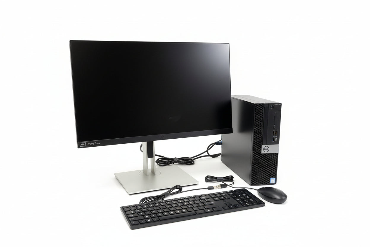Essentials Bundle - 24" LED Monitor with Dell OptiPlex 7070 SFF i5 9th Gen 8GB RAM 256GB SSD Windows 11