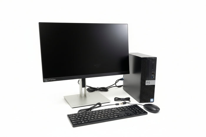 Essentials Bundle - Dell OptiPlex 7070 SFF Desktop PC with 24" LED Monitor | 8GB RAM | Intel Core i5-9500 | 256GB SSD