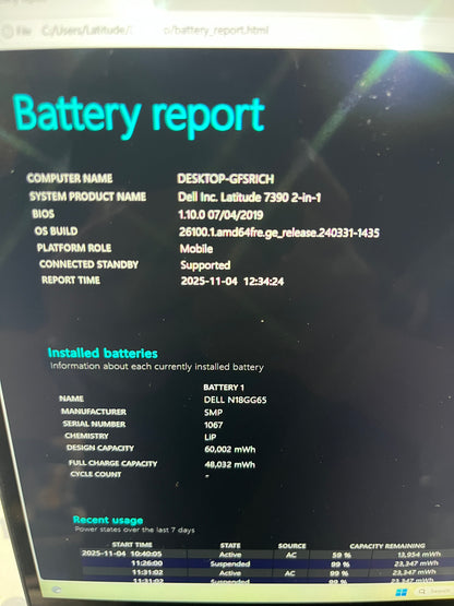 Dell Latitude 7390 13.3" 2-in-1 Laptop, 16GB RAM, i7 8th Gen, 256GB SSD