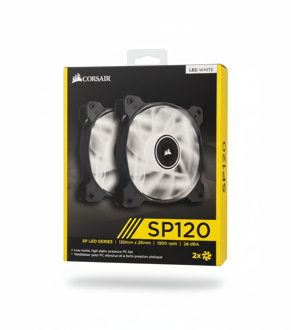 Corsair SP120 SP LED Series LED White 120mmx25mm 1500rpm 26 dBA (Pack of 2)