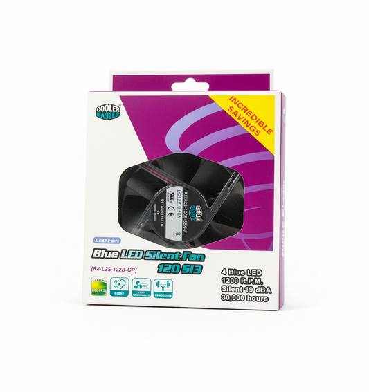 Coolermaster Blue LED Silent Case Fan 1200rpm 19.3 dBA