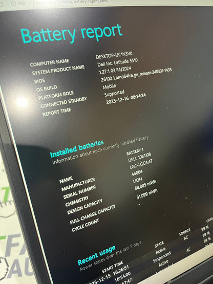 Dell Latitude 5510 15.6" Laptop, 8GB RAM, i7 10th Gen, 128GB SSD